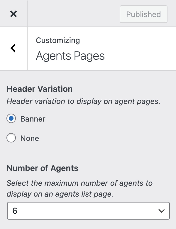 Agents Listing Settings