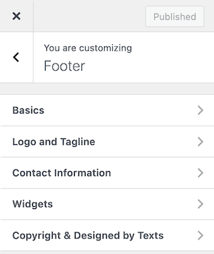 Footer Settings