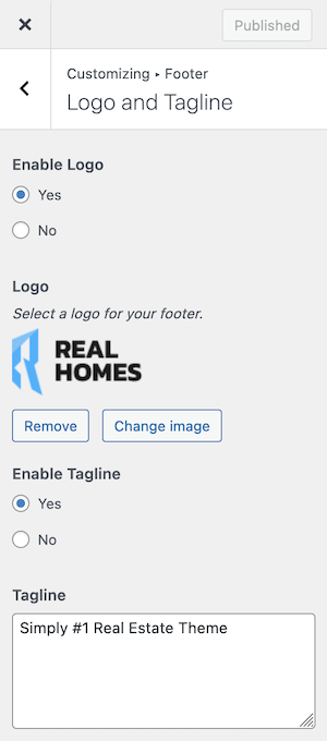 Footer Settings