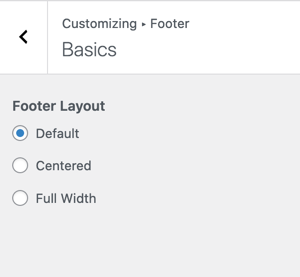 Footer Settings