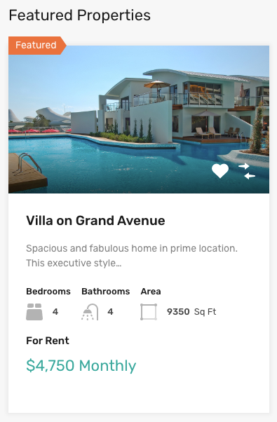 RealHomes Agent Featured Properties Widget Modern