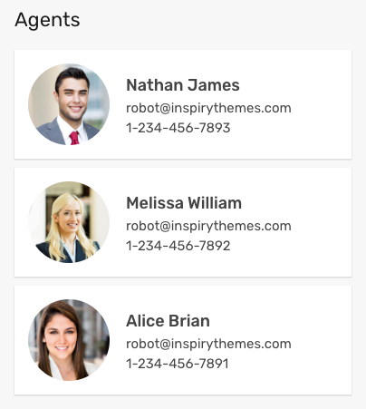 RealHomes Agents Widget Modern